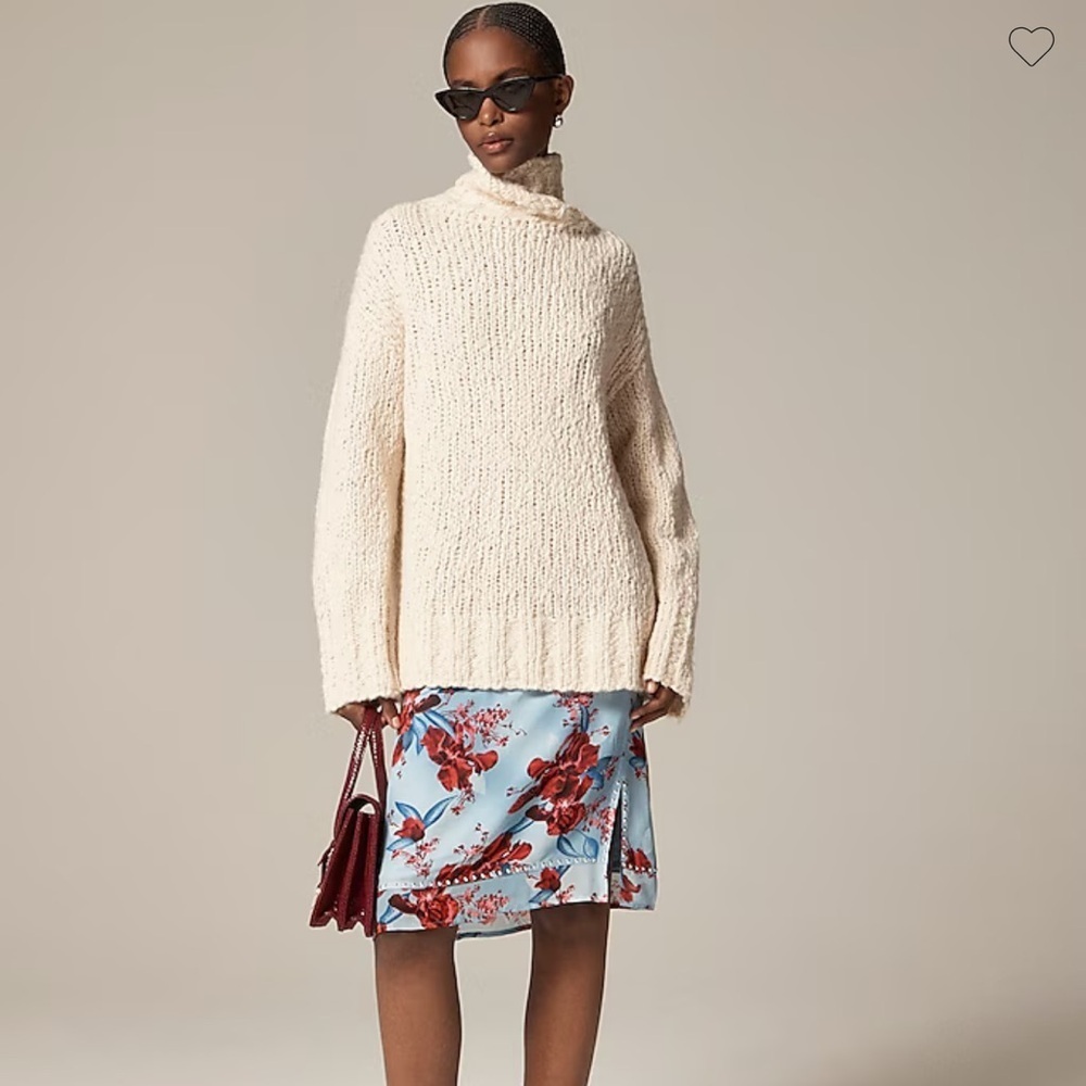 J.Crew oversized turtleneck sweater in textured yarn for women NWT